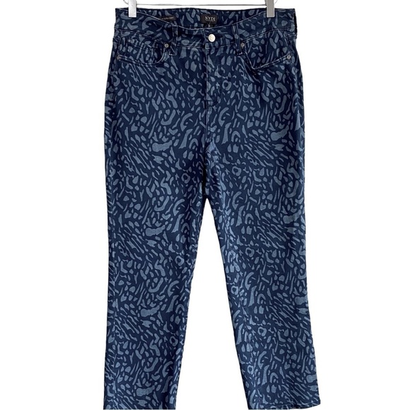 NYDJ - SIZE 10 - MARILYN STRAIGHT - WILD COLORFUL ANIMAL PRINT JEANS  - … - Picture 1 of 7
